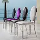 新款餐椅現代簡約時尚餐椅 加厚高圓靠背椅 高檔皮椅子不銹鋼餐椅
