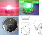 S16LF68 4NM RED IP68 FLASHING SOLAR LED Marine Dock Barge Safety Beacon Light