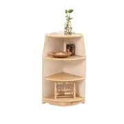 Jooyes Goteborg Kids 3 Tier Corner Shelf Wooden Storage Cabinet - 33cm | Display Shelf | 76cm