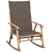 Rocking Chair with cushion Bamboo vidaXL
