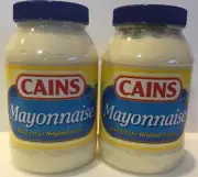 2 Jars CAINS Mayonnaise Mayo 30 oz New England Boston Food Condiment Caines Kane