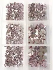 Ss6 - Ss20 1000p Round Light Rose Flat Back Loose Crystal Glass NHF Diamante