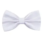 Mens Solid Mini Squares Formal Banded Bow Ties White Plaid
