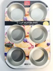 6 Cup Muffin Cooking Pan Heavyweight Steel Bakeware Baking Muffins & Cupcakes