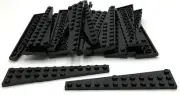 Lego 50 New Black Wedge Plates 12 x 3 Left Parts