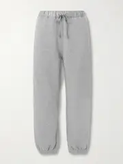 [CARVEN] CARVEN - Crepe-trimmed Cotton-jersey Track Pants - Dark gray - small small Gray
