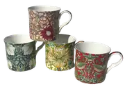 Morris Rose Design Set of 4 mugs NEW Heritage Brand 300ml 10.5 oz ea