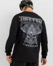 [Dexter] Dexter Men's Vikings Long Sleeve T-Shirts in Black Size XL XL Black