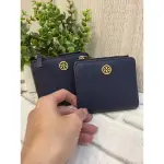 🇱🇷 TORY BURCH 專櫃款 防刮對折釦式零錢袋短夾-青石藍