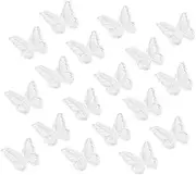 uxcell 20Pcs Butterfly Appliques Embellishments, 2.4 Inches Double Layer Lace Organza Butterfly Patches Sew on Appliques for Wedding Bride Dress Clothes Hat Curtain, White