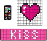 Led Mosaic Pixel Display, 4*RGB Pixel Matrix Panel, 16 * 16/8 * 32 Pixels，Free Splicing Shape, App Control, Subtitle Scrolling, Clock Function, Scoreboard Function, for Bedroom and E-Sports Rooms