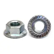 M5-0.80 Zinc Hex Serrated Flange Nuts Metric Class 8, DIN 6923 RoHS CR+3