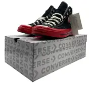 Converse Chuck 70 Comme Des Garçons Ox Hi Men Casual Shoe Black Red Sneaker NEW