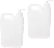 2pcs Reusable Plastic Pump Bottles for Body Soap Shampoo and Lotion Leakproof Liquid Storage Containers for Travel and Home Convenient Dispensers with Easy Press Design