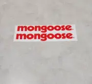 Mongoose 6x1" pre cut red/ white quality weather proof sticker 2pcs