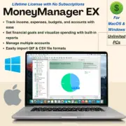 MoneyManager Ex - Accounting Banking Budgeting Software Windows & MacOS USB/DVD