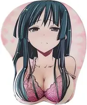 Laptop 3D Gel Mouse Pad Gaming Mouse Mat Cute Anime Mousepad with Wrist Rest Pink, Friendship Gift