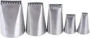Zerodeko 5Pcs Stainless Steel Woven Cream Nozzle Set for Cake Decorating Baking Tool for Cupcakes Cookies Muffins and Ice Cream for Beginners and Professionals