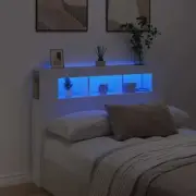 LED Lights Headboard Cabinet Wooden Bed Head Storage Bedhead Double Size 140cm