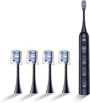 Sonic Electric Toothbrush for Adults&Teens - 180 Days Ultra Long Battery Life, Seamless Button&48000RPM Rechargeable Tooth Brush, 4 Replacement Heads/4 Brushing Modes/Smart Timer/IPX8, for Deep Clean