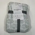 Tommy Bahama Light Blue Island Palm Leaves Standard Pillow Shams Quilted 2 pk