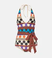 [Valentino] Valentino Escape belted polka-dot swimsuit AU 14 multicoloured