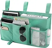 Bseash 8 Pockets 600D Oxford cloth Caddy Hanging Organizer Bedside Storage Bag for Bunk and Hospital Beds,Dorm Rooms Bed Rails (Green)