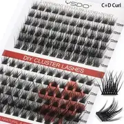 Lashie - Volume Crisscross Cluster False Eyelashes (Various Designs) C & D CURL - Black - One Size