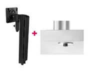 Atdec AWMS-1340 130mm Arm + 400mm Post / 12kg (26.5lb) Flat Screens, 10kg (22lb) Curved Screens + Bolt-Through Desk Fixing, Black AWMS-1340-B-B