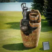 Solar Fountain Cascading Design Indoor Outdoor Elegant Water Feature 41CM 80-BR