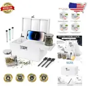 Elegant White Bamboo Storage Box with Combination Lock & Detachable Compartment