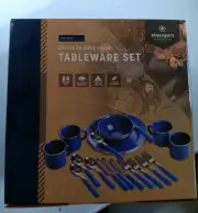 Stansport Deluxe 24 Piece Enamel Camping Tableware Set