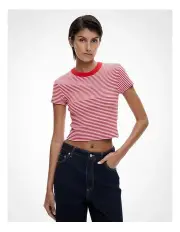 [Witchery] Rib Baby Tee in Flame Red Stripe