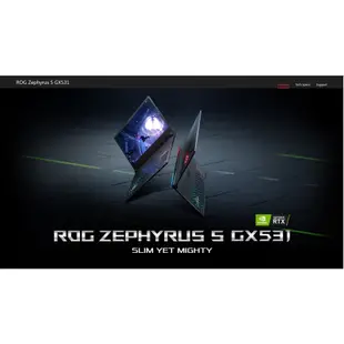 ASUS ROG Zephyrus S GX531 i7-9750H 24GB RTX 2080 電競筆電 保固2022