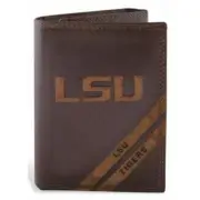 ZeppelinProducts LSU-IWD2-BRW LSU Trifold Debossed Leather Wallet