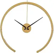 LWLYLCHBM Garden Clock Outdoor Iron Wall Clock Outdoor Half Circle Wall Clock Outdoor Nordic Creative Lightweight Luxury Beautifully Suitable for Wall Decoration-Gold