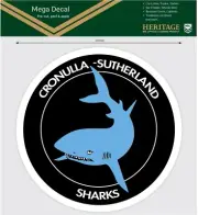 620494 CRONULLA SHARKS NRL TEAM HERITAGE MEGA DECAL CAR SPOT STICKER