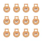 50pcs Plastic Cord Lock Single Hole Toggle Stopper Round Ball Shaped, Khaki