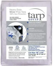 Kotap 30 x 30 Ft. Heavy-Duty Protection/Coverage Tarp, Superior Weave for Gre...