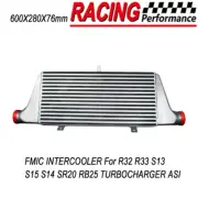 FMIC INTERCOOLER 600X280X76mm Suit R32 R33 S13 S15 S14 SR20 RB25 TURBOCHARGER AU
