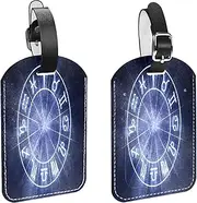 [WOSHJIUK] Luggage Tags,2 Pack Labels Suitcase Tags,Constellation Compass,Luggage Tags Privacy Protection Travel Bag Tag