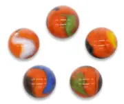 Pk of 5 Mixed Colors 16mm Clownfish Glass Mega Marble Players Vacor