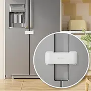 EUDEMON Updated French Fridge Lock French Door Refrigerator/Freezer Lock Apply to Max 2.28"(58mm) Two Door Gap Distance,Cabinet Cupboard Lock for Kids & Babies,Easy to install no Tools Need or Drill (White)