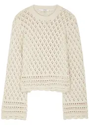Frame Pointelle Cotton-blend Jumper - Ecru - S (UK8-10 / S) S (UK8-10 / S)