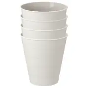 4 Pack IKEA FNISS 3 Gallon White Trash Can – Compact Waste Bin for Bathroom
