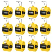 12pcs Click Counters 4 Digit Mechanical Handheld Hand Tally Lap Counter Yellow