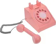 Wooden Simulation Telephone Interactive Retro Dial Phone for Educational Plaything to Enhance Hand Eye Coordination and Cognitive Skills Pretend Play