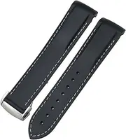 [RAYESS] 20mm 21mm 22mm Rubber Watchband For Omega Seamaster 300 Speedmaster AT150 Silicone Watch Strap