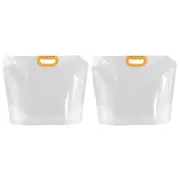 2Pcs 10L Collapsible Water Container Bag Plastic Storage Jug Water Bag Clear