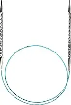 skacel by addi Circular Knitting Needles, 60 Inch (150 cm) Rocket 2 (Squared) Round Brass Knitting Needle Pair with Nylon Cord, 5 mm (US Size 8)